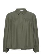 Srsydney Blouse Tops Blouses Long-sleeved Green Soft Rebels