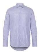 Oxford Stripe Slim Shirt Tops Shirts Business Blue Michael Kors