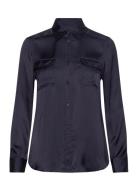 Reg Pocket Shirt Tops Shirts Long-sleeved Navy GANT