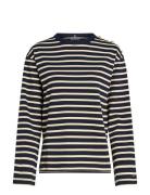 Rlx Gold Btn Stripe C-Nk Ls Tops T-shirts & Tops Long-sleeved Navy Tom...