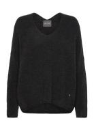 Mmthora V-Neck Knit Tops Knitwear Jumpers Black MOS MOSH