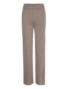 Loose Knit Trousers Bottoms Trousers Straight Leg Beige Rosemunde