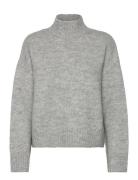 Chunky Knit Pullover Tops Knitwear Turtleneck Grey Rosemunde