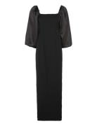 Helena Pouf Sleeve Maxi Dress Maksimekko Juhlamekko Black Malina