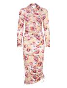 Printed Jersey Dress Polvipituinen Mekko Pink Stella Nova