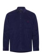 Corduroy Full-Zip Overshirt Tops Overshirts Navy Polo Ralph Lauren