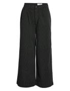 Nmhera Hw Wide Leg Pinstripe Pants Bottoms Trousers Wide Leg Black NOI...