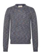 Knit Sweater Tops Knitwear Round Necks Blue Revolution