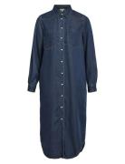 Objframa Dnm Lo L/S Shirt Dress Cc1 Aw Polvipituinen Mekko Navy Object