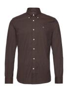 Watts Flannel Shirt-Slim Fit Tops Shirts Casual Brown Morris