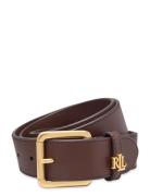 Logo-Keeper Leather Belt Vyö Brown Lauren Ralph Lauren