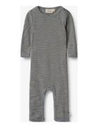 Wool Jumpsuit L/S Haven Pitkähihainen Body Navy Wheat