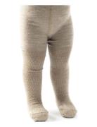 Wool Tights, Aubergine Sukkahousut Beige Smallstuff