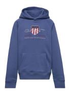 Archive Shield Hoodie Tops Sweat-shirts & Hoodies Hoodies Blue GANT