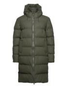 Alta Longer Puffer Jacket W3T4 Topattu Pitkä Takki Khaki Green Rains