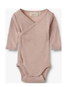 Wool Body L/S Willow Bodies Long-sleeved Pink Wheat