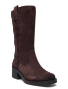 Women Boots Korkeavartiset Saapikkaat Brown Tamaris