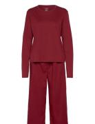 L/S Sleep Set Pyjama Burgundy Calvin Klein