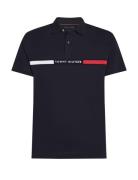 Hilfiger Chest Insert Reg Polo Tops Polos Short-sleeved Navy Tommy Hil...