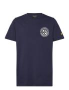 Football Logo T-Shirt Tops T-shirts Short-sleeved Navy Lyle & Scott