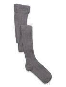 Cable Knitted Stockings Grey Melange Sukkahousut Grey Geggamoja