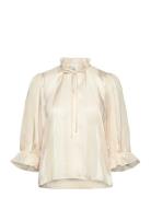 Karson Blouse Tops Blouses Long-sleeved Cream Noella