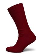 Red Ribbed Socks Underwear Socks Regular Socks Red AN IVY