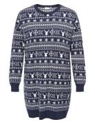 Carxmas Winter Ls O-Neck Dress Knt Polvipituinen Mekko Navy ONLY Carma...