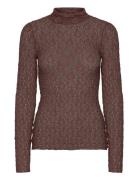 Civahiw Turtleneck Blouse Tops T-shirts & Tops Long-sleeved Brown InWe...