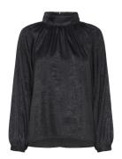 Slelvie Ronya Blouse Tops Blouses Long-sleeved Black Soaked In Luxury