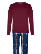 Ls Pj Set Woven - Boxed Pyjama Burgundy Tommy Hilfiger