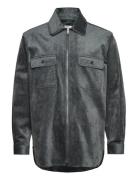 Crushed Corduroy Zip Shirt Tops Overshirts Grey Filippa K