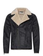 Faux Sheerling Jacket Vuorillinen Takki Topattu Takki Black Scotch & S...