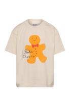 Gingerbread T-Shirt Tops T-shirts Short-sleeved Beige Bobo Choses