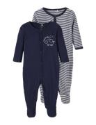 Nbnnightsuit 2P W/F Y/D Core Noos Pyjama Sie Jumpsuit Haalari Navy Nam...