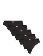 5 Pack Thong Stringit Alusvaatteet Black Tommy Hilfiger