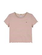 Rib Knit Top Ss Tops T-shirts Short-sleeved Pink Tommy Hilfiger