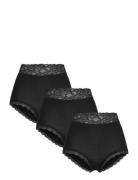 Brief High Emelie Lace 3 Pack Alushousut Brief Tangat Black Lindex