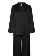 Pyjama Long Sleeve Satin Pyjama Black Lindex