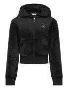 Jc Diamante Zip Thru Hood Tops Sweat-shirts & Hoodies Hoodies Black Ju...