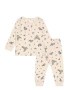 Pyjama Henley Blueberry Mini Pyjamasetti Pyjama Beige Lindex