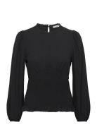 Helen Blouse Tops Blouses Long-sleeved Black A-View