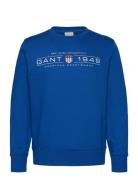 Graphic C-Neck Sweat Tops Sweat-shirts & Hoodies Sweat-shirts Blue GAN...