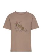 T-Shirt Ss Tops T-shirts Short-sleeved Brown Minymo