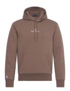Logo Double-Knit Hoodie Tops Sweat-shirts & Hoodies Hoodies Brown Polo...