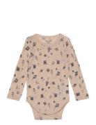 Body Ls - Aop Bodies Long-sleeved Beige CeLaVi