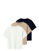 Nkmvobbo 3P Ss Nreg Top Noos Tops T-shirts Short-sleeved Navy Name It