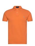 Slim Fit Mesh Polo Shirt Tops Polos Short-sleeved Orange Polo Ralph La...