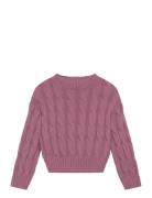 Braided Knitted Sweater Tops Knitwear Pullovers Pink Mango