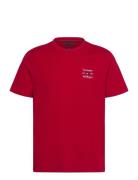 Hilfiger Stack Tee Tops T-shirts Short-sleeved Red Tommy Hilfiger